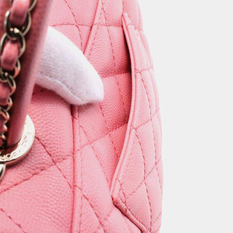 Pre Owned Chanel Coco Xxs Top Handle Matelasse 2Way Hand Crossbody Bag Leather