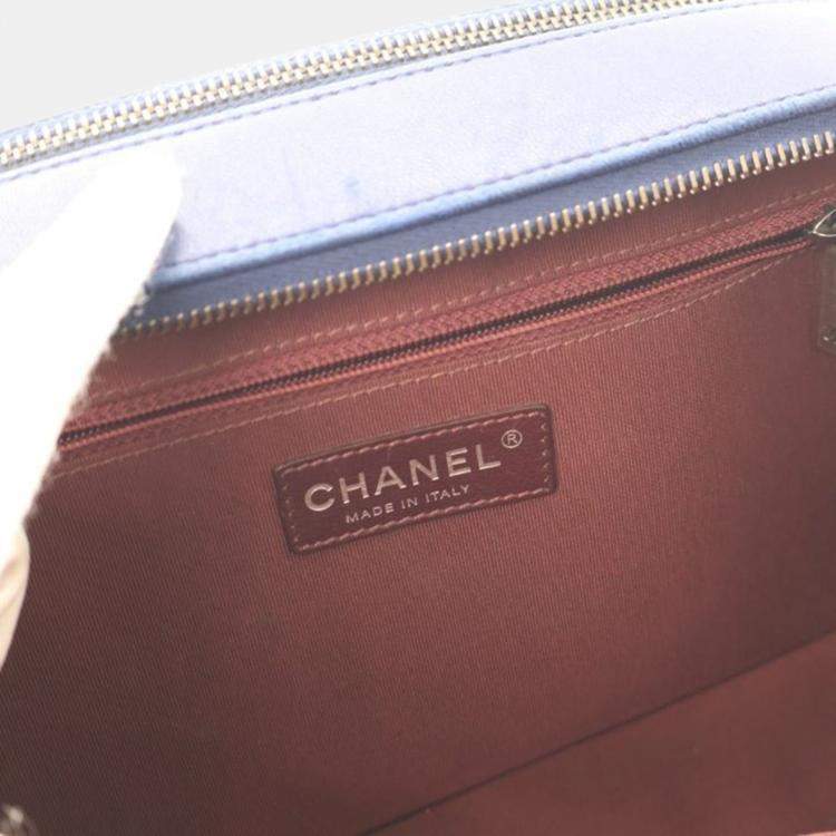 Pre Owned Chanel Navy Blue Lambskin Coco Boy Camera Bag