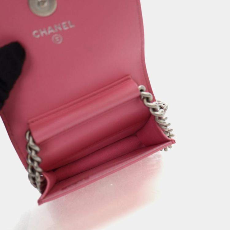 Pre Owned Chanel Mini Pink Caviar Boy Belt Bag