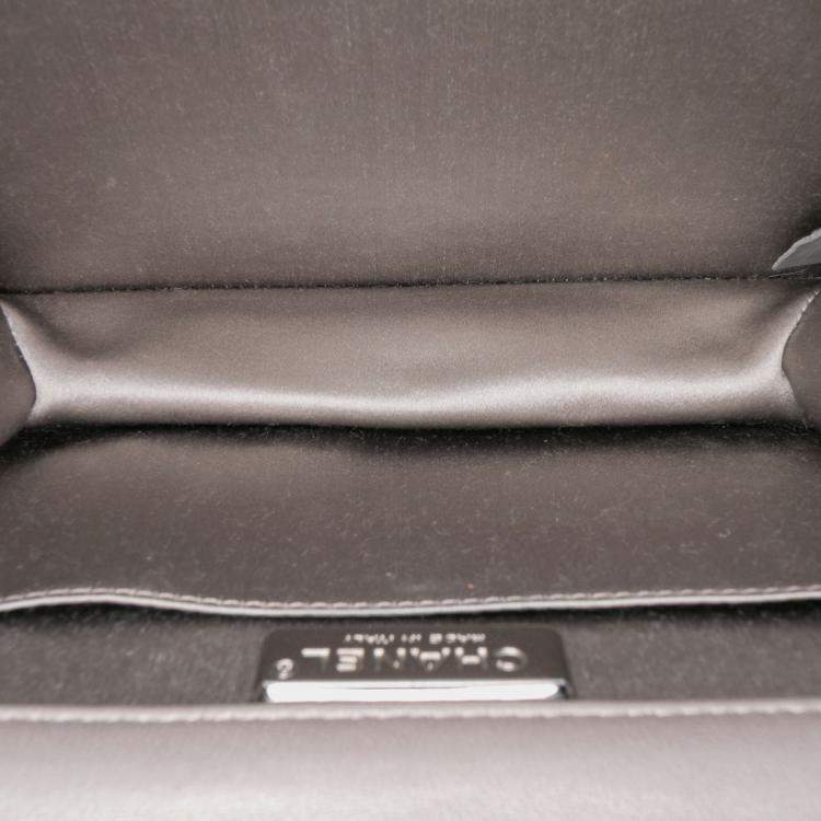 Pre Owned Chanel Small Lambskin Chocolate Bar CC Piercing Studded Chain Flap Shoulder Bag