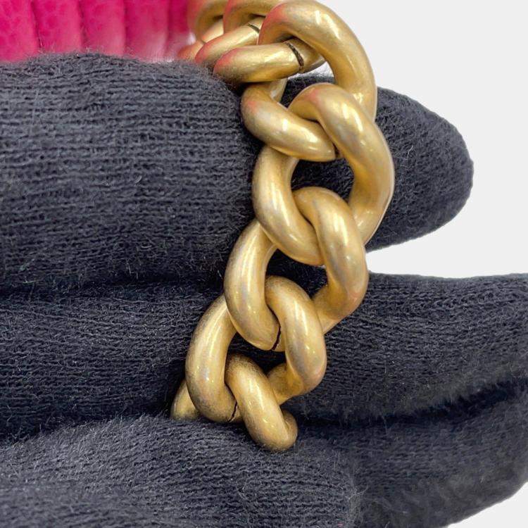 Pre Owned Chanel Chain Wallet Boy Chevron Coco Mark V Stitch