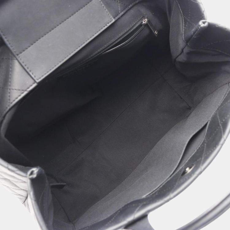 Pre Owned Chanel Matelasse Black Leather Tote 