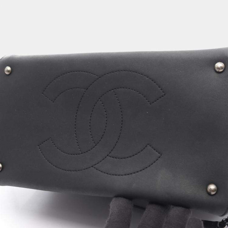 Pre Owned Chanel Matelasse Black Leather Tote 