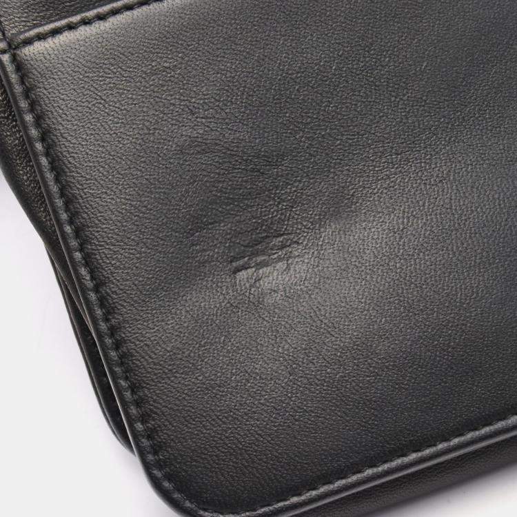 Pre Owned Chanel Boy Black Leather Crossbody Bag