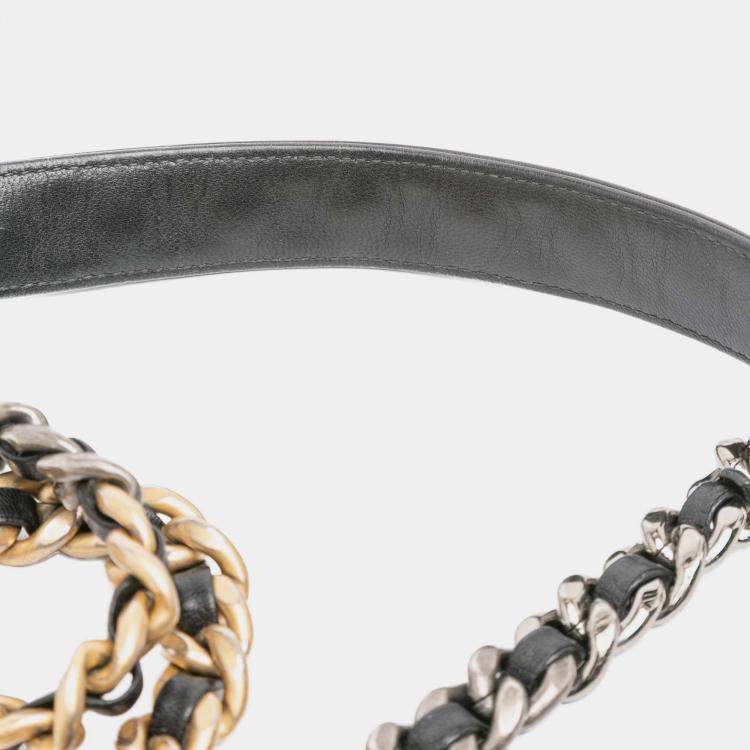 Pre Owned Chanel Black Large Lambskin 19 Flap