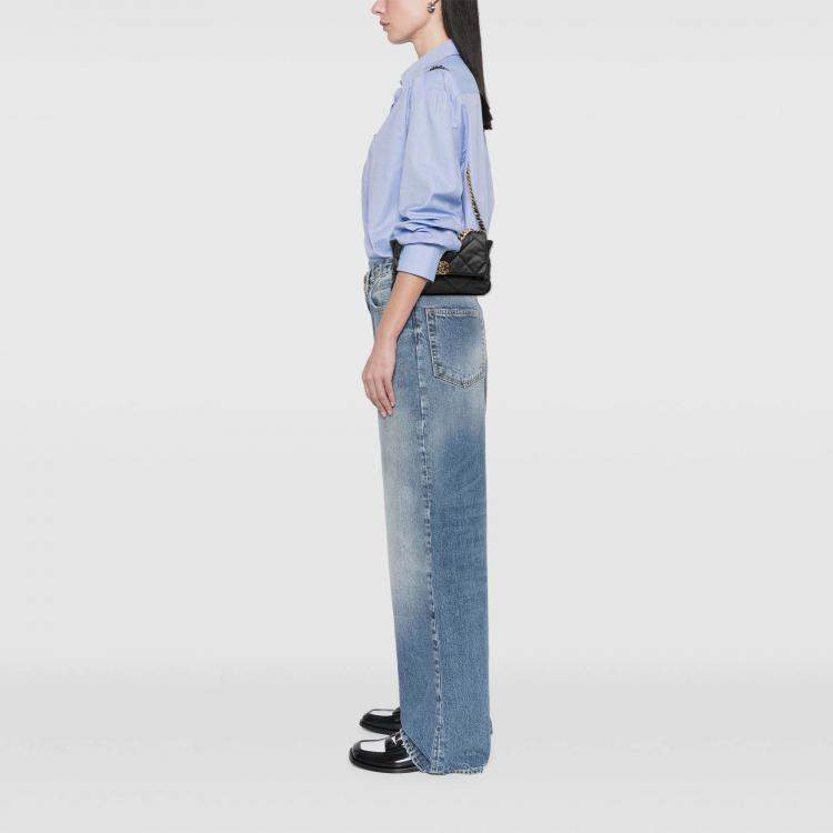 Pre Owned Chanel Black Large Lambskin 19 Flap