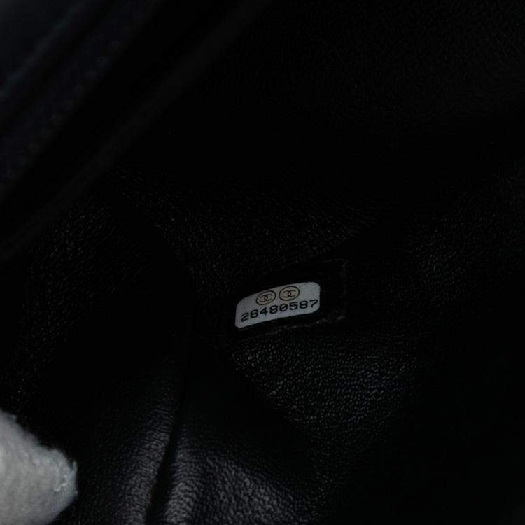 Pre Owned Chanel Black Mini Rectangular Classic Braided Tweed Single Flap