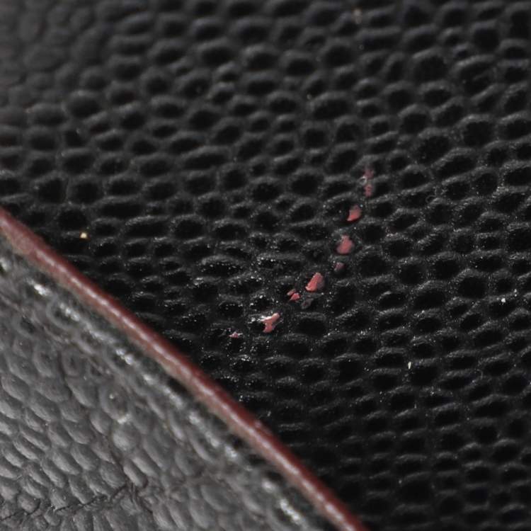 مملوكة مسبقًا حقيبة شانيل جامبو كلاسيك جلد كافيار أسود مبطن بقلاب مزدوج