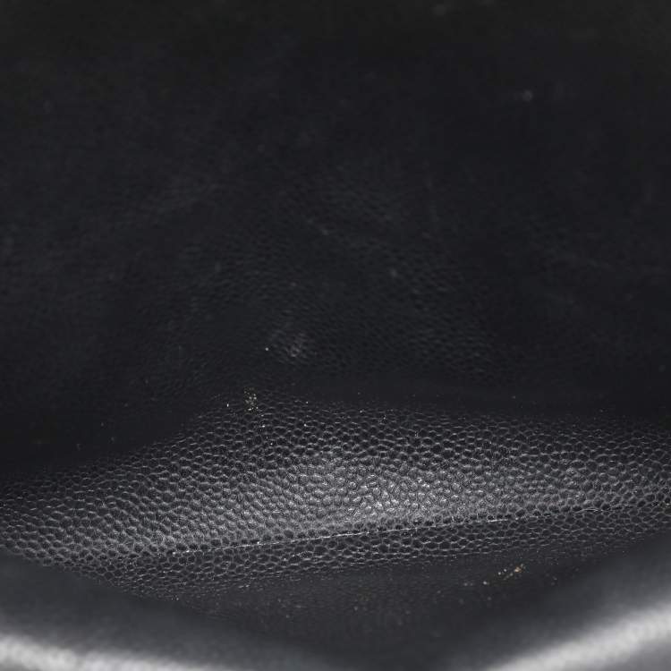 مملوكة مسبقًا حقيبة شانيل جامبو كلاسيك جلد كافيار أسود مبطن بقلاب مزدوج