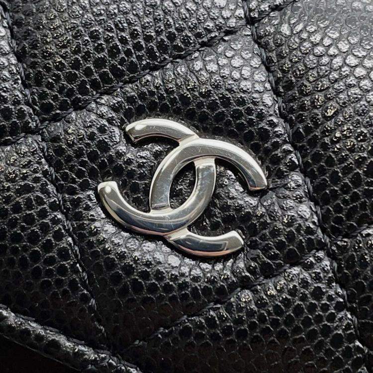 Pre Owned Chanel Matelasse Timeless Classics Black Caviar Leather Backpack 