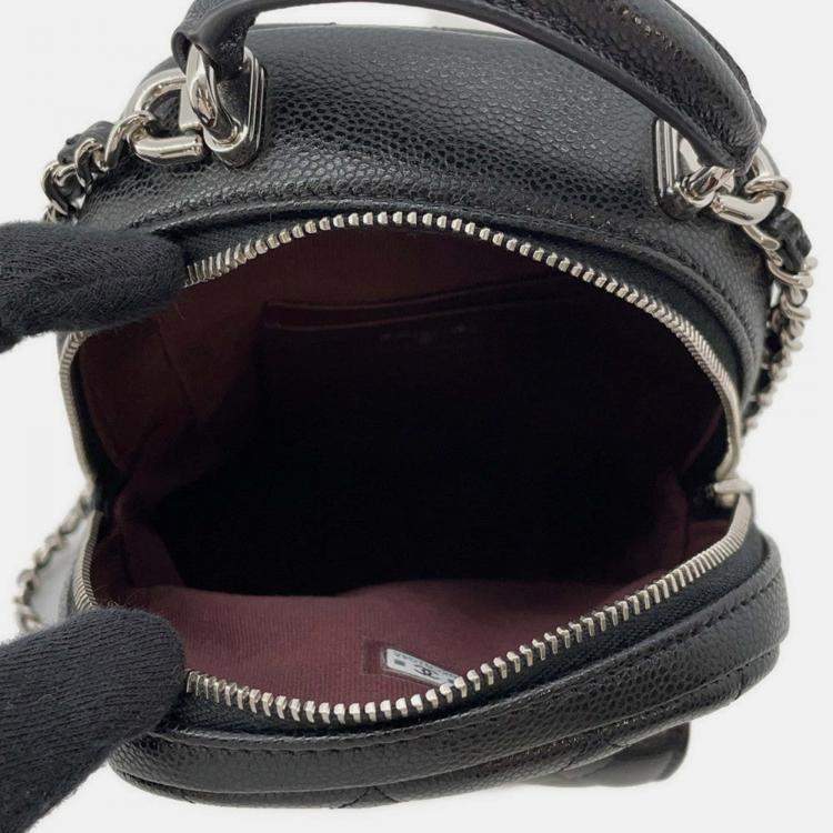 Pre Owned Chanel Matelasse Timeless Classics Black Caviar Leather Backpack 