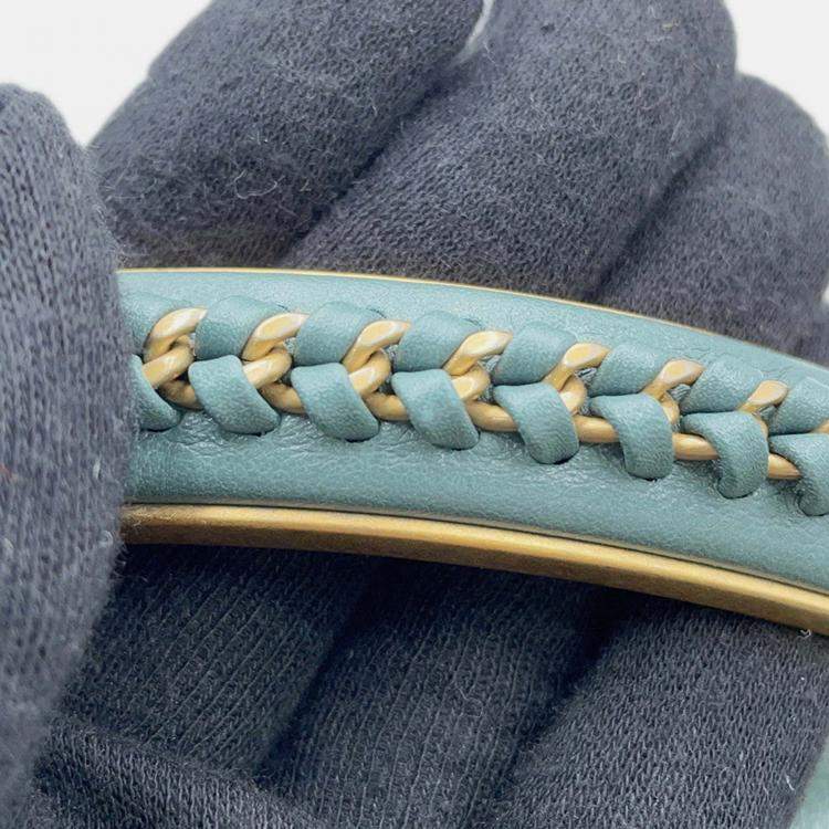 Pre Owned Chanel Boy Chanel Blue/Green Lambskin Size 20