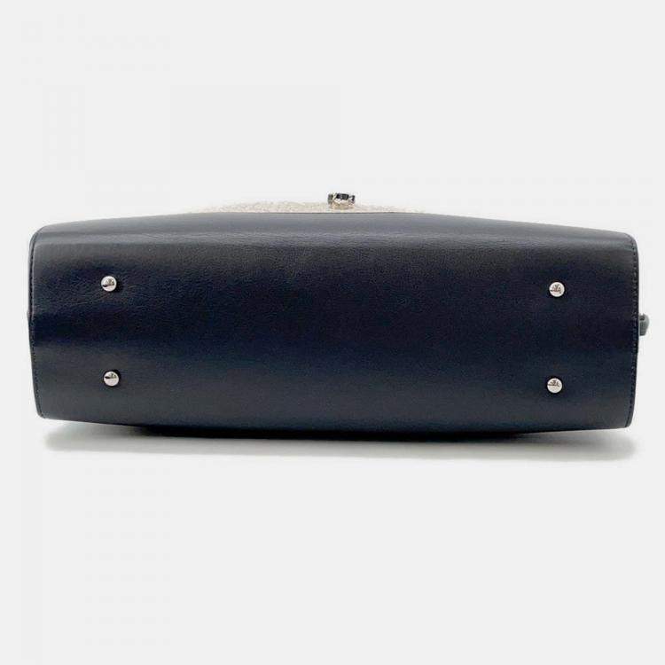 Pre Owned Chanel Matelasse 2-Way Tote Transparent/Black/Beige Plastics Leather Raffia