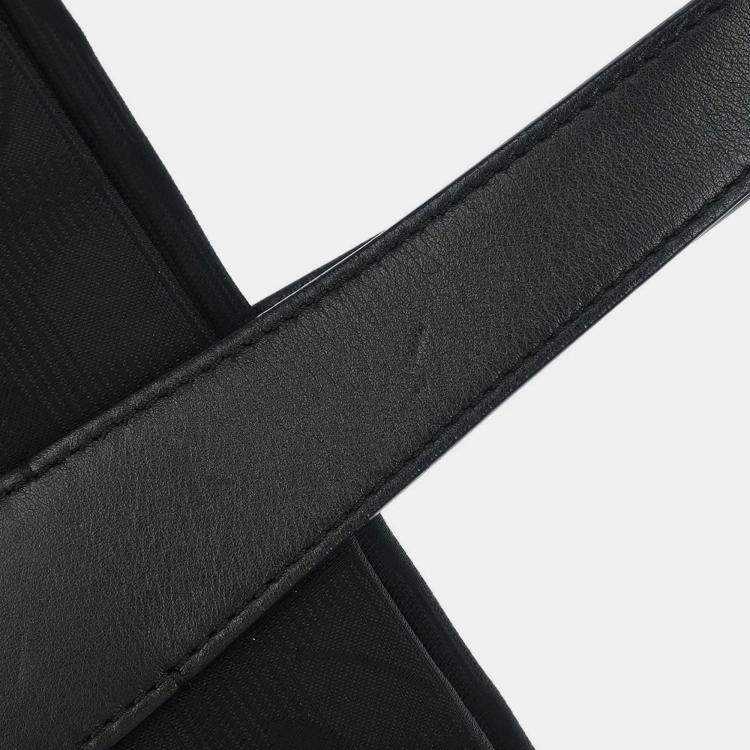 Pre Owned Chanel Black Jacquard Nylon Travel Line Tote Handbag