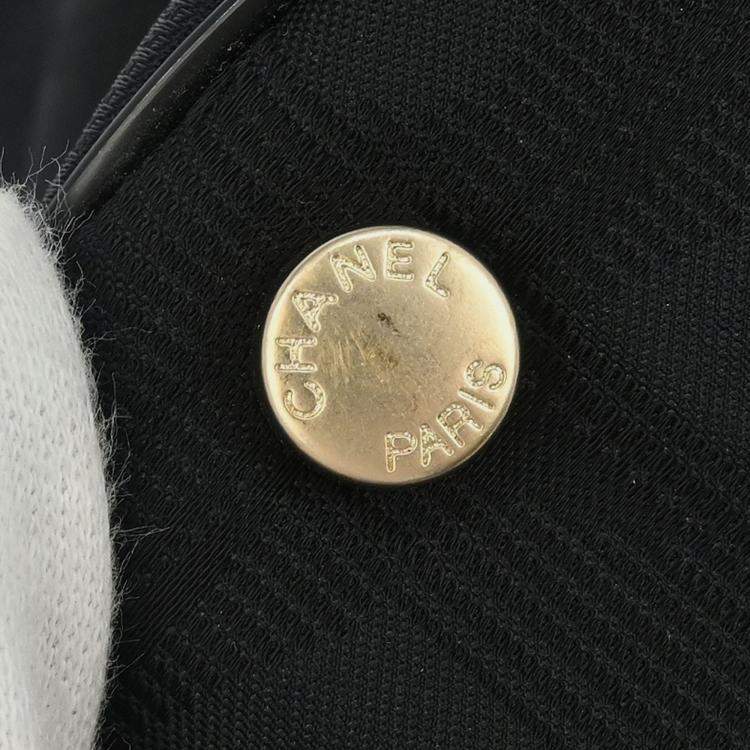 Pre Owned Chanel Black Jacquard Nylon Travel Line Tote Handbag