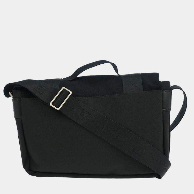 Pre Owned Chanel Black Felt Nylon Sport Line 2way Handbag