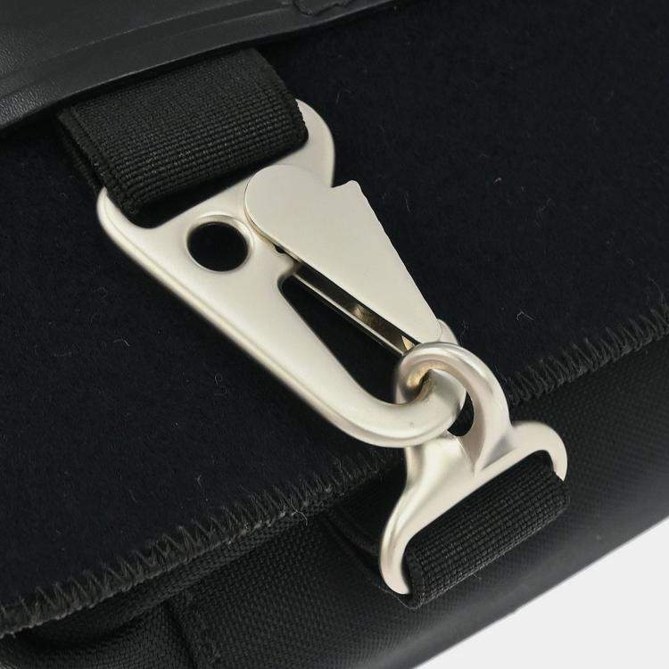 Pre Owned Chanel Black Felt Nylon Sport Line 2way Handbag