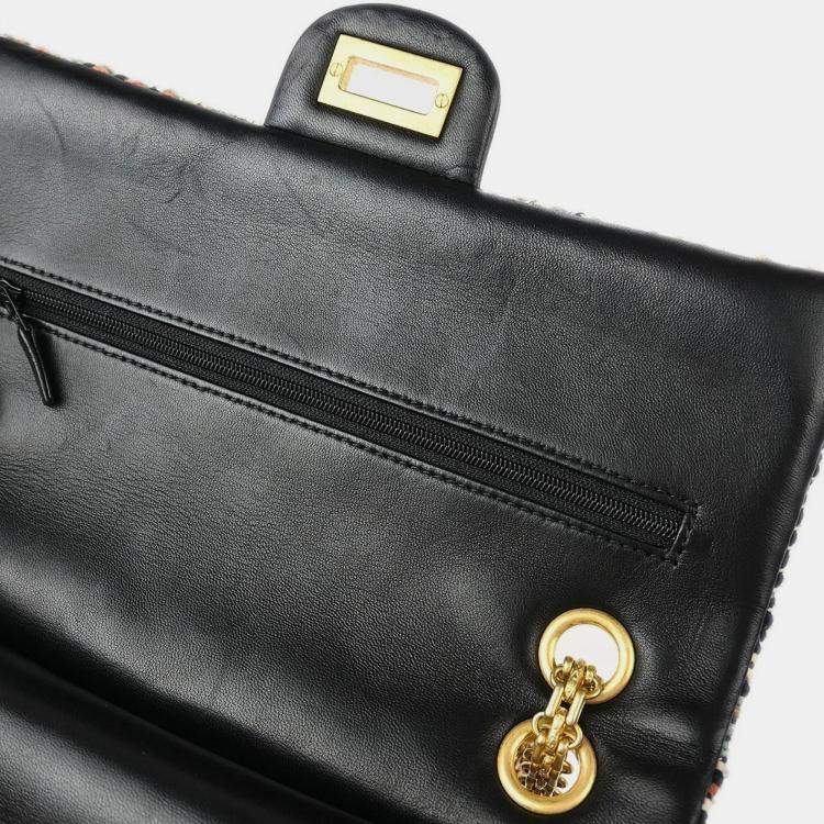 Pre Owned Chanel Multicolor Tweed 2.55 Medium Classic Double Flap Shoulder Bag