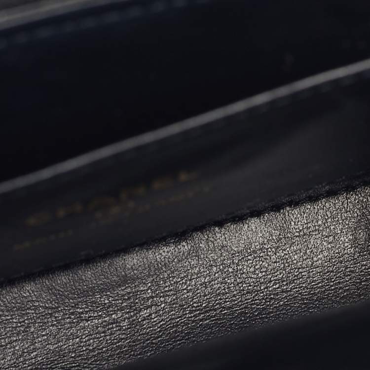 Pre Owned Chanel Black Quilted Leather Mini Nano Kelly Crossbody Bag