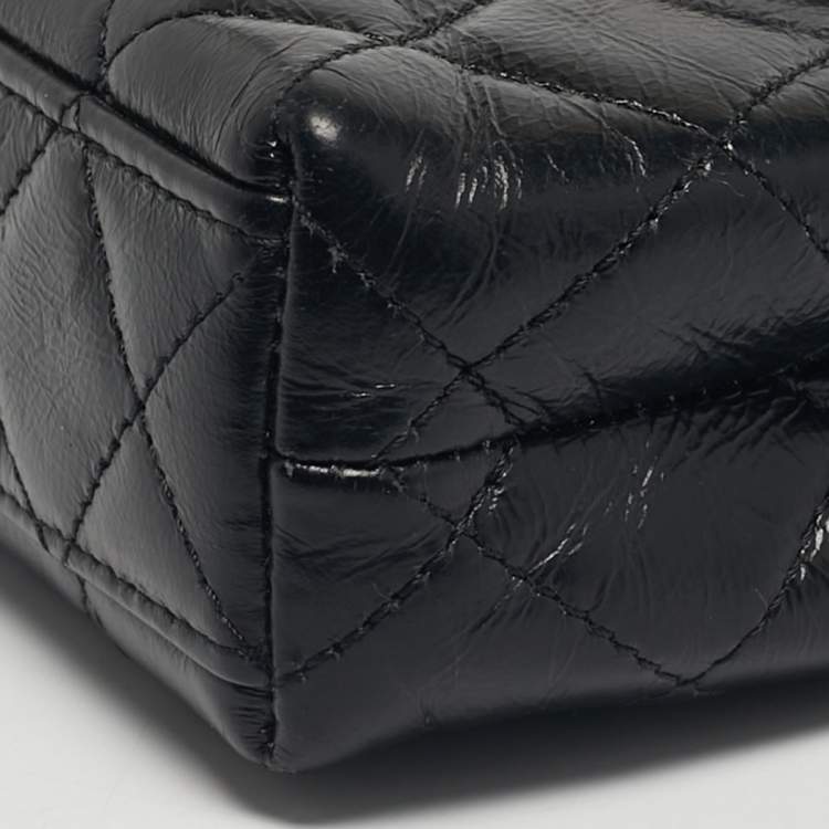 Pre Owned Chanel Black Quilted Leather Mini Nano Kelly Crossbody Bag