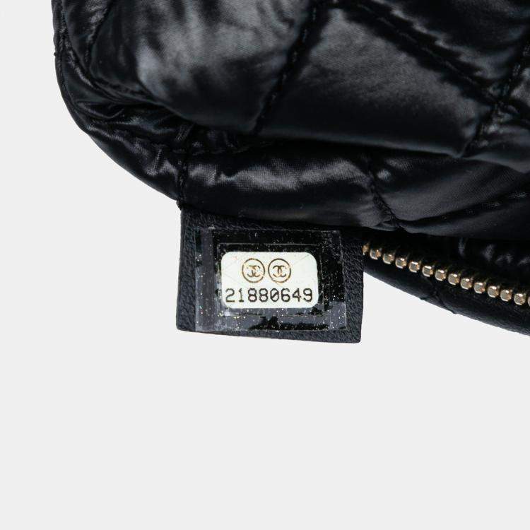 Pre Owned Chanel Black Quilted Lambskin Boy Foldover Clutch