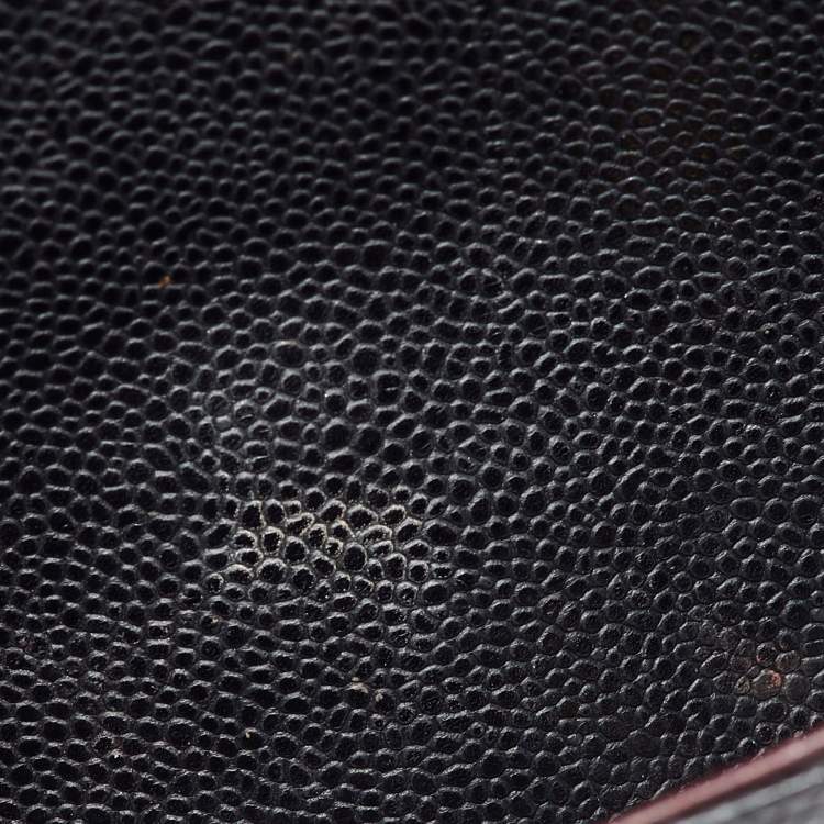 Pre Owned Chanel Black Quilted Caviar Leather Jumbo Classic Double Flap Bag