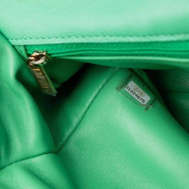 Pre Owned Chanel Green Medium Quilted Caviar Sweet Flap