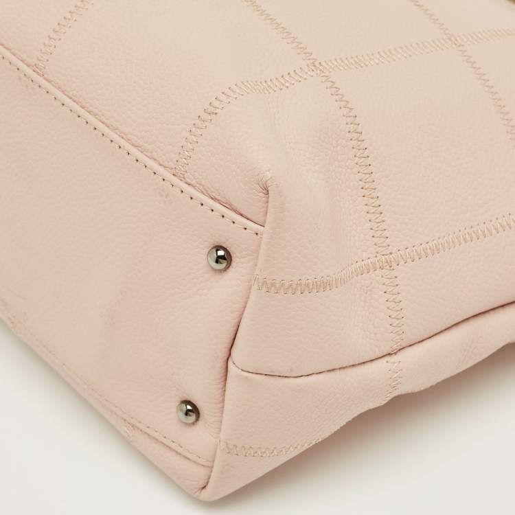 Pre Owned Chanel Beige Square Quilted Leather LAX Tote