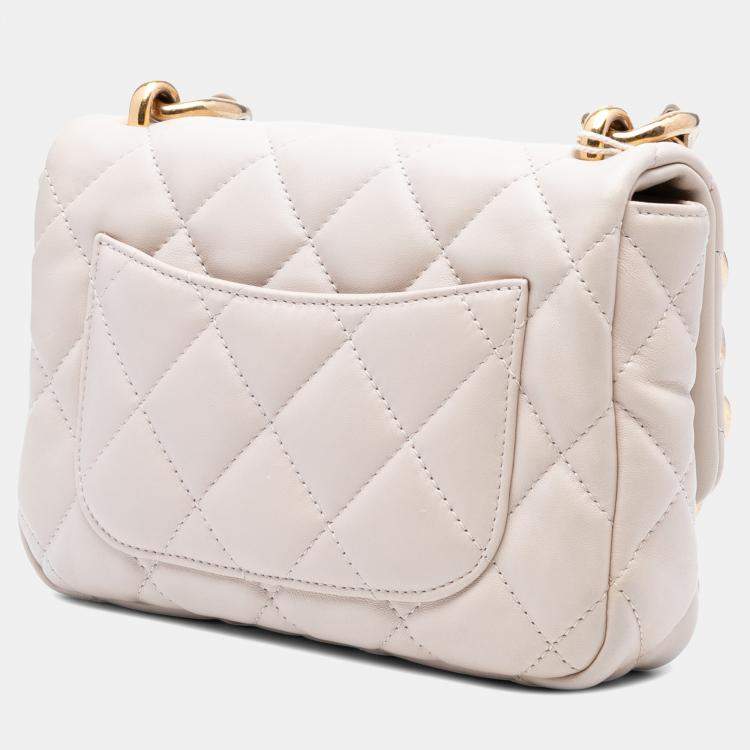 Pre Owned Chanel Brown Small Quilted Lambskin Funky Town Flap