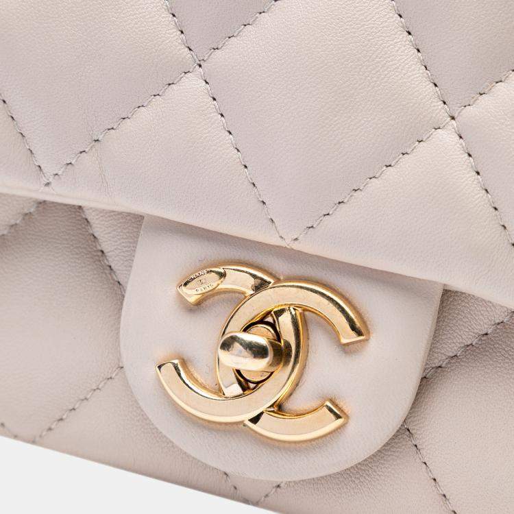 Pre Owned Chanel Brown Small Quilted Lambskin Funky Town Flap