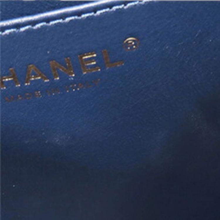 Pre Owned Chanel Navy Blue Quilted Lambskin Trendy CC Vanity Case