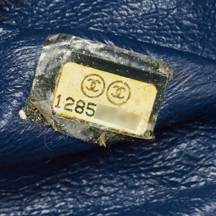 Pre Owned Chanel Navy Blue Quilted Leather Maxi CC Crave Flap Bag