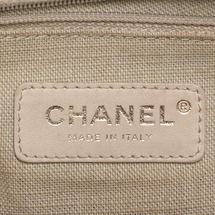 Pre Owned Chanel Indigo Canvas and Leather Small Deauville Shopper Tote