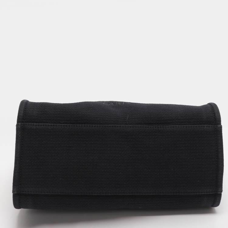 Pre Owned Chanel Indigo Canvas and Leather Small Deauville Shopper Tote