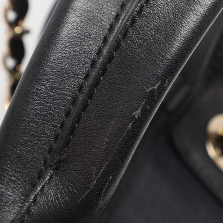 Pre Owned Chanel Indigo Canvas and Leather Small Deauville Shopper Tote