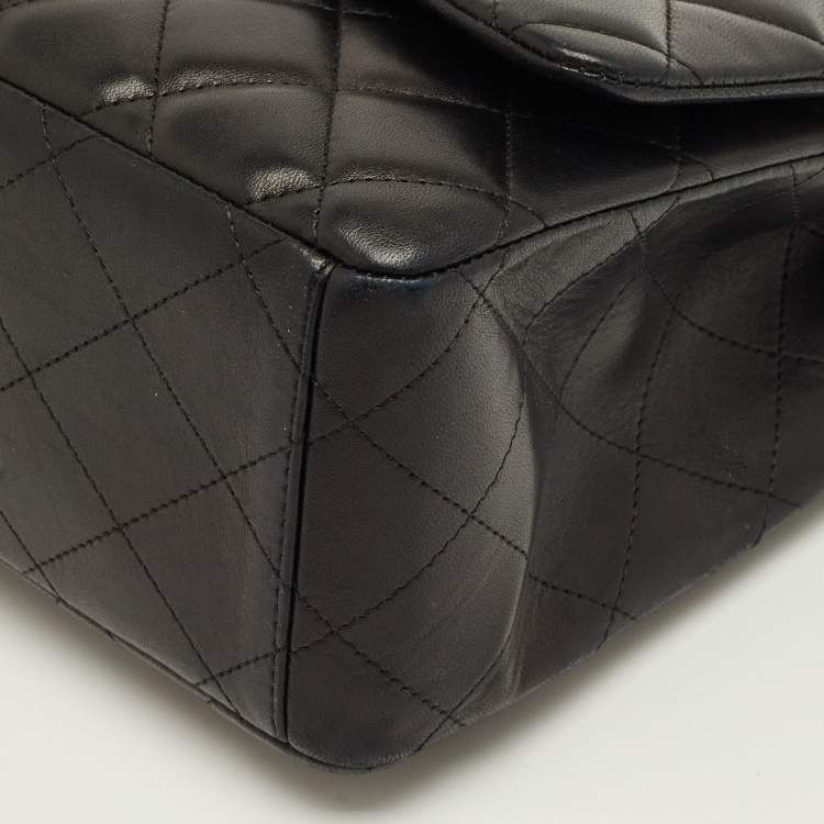 Pre Owned Chanel Black Quilted Leather Maxi Classic Single Flap Bag