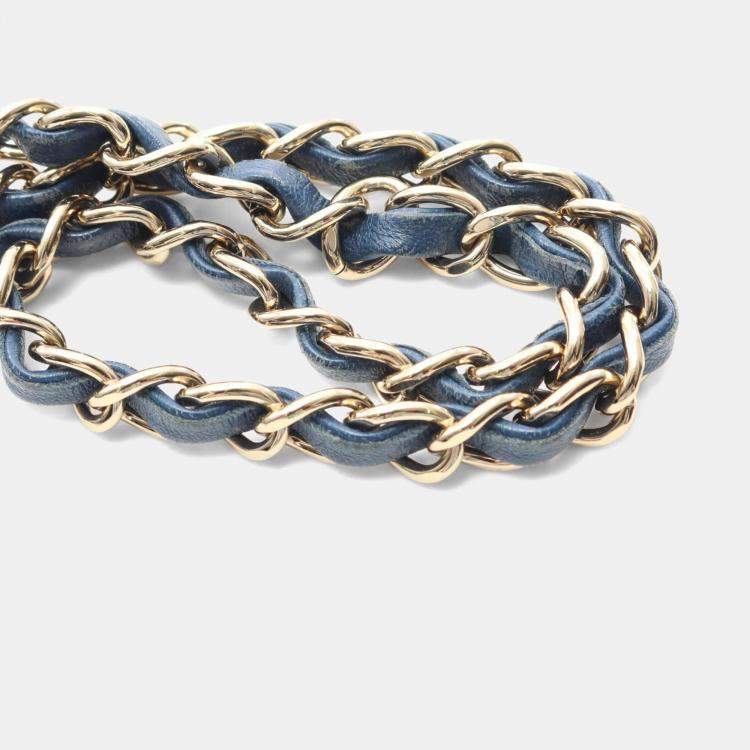 Pre Owned Chanel Matelasse Blue Denim Small Bucket Shoulder Bag