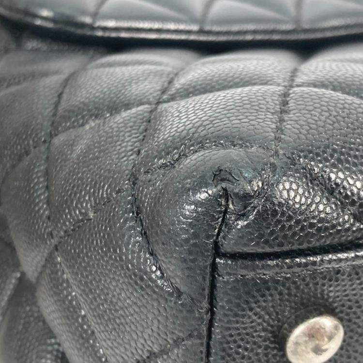 Pre Owned Chanel Cc Coco Mark Quilted Matelasse Blue Caviar Skin 2-Way  Top Handle Chain Shoulder Bag