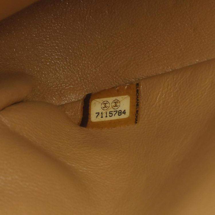 Pre Owned Chanel Chocolate Bar Wild Stitch Shoulder Bag Lambskin Sheepskin Beige