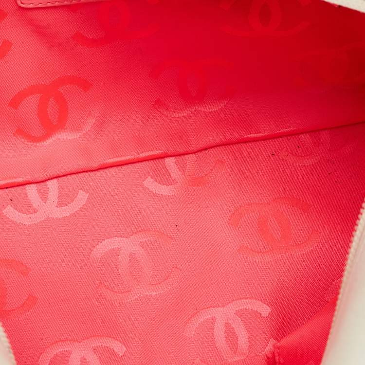 Pre Owned Chanel White/Black Quilted Leather Cambon Ligne Bowler Bag