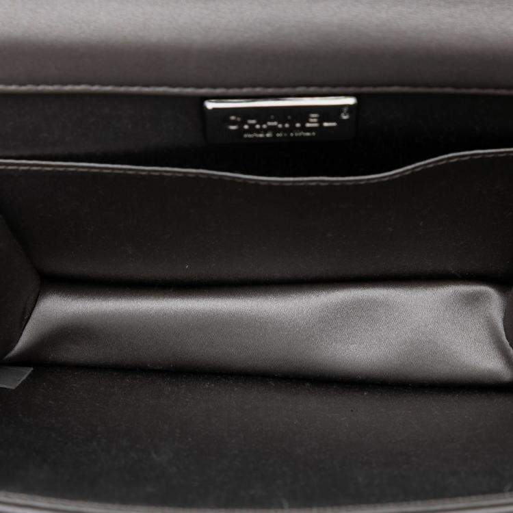 Pre Owned Chanel Grey Small Lambskin Chocolate Bar CC Piercing Studded Chain Flap