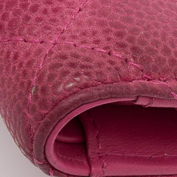 Pre Owned Chanel Pink Quilted Caviar Leather L Yen Long Wallet