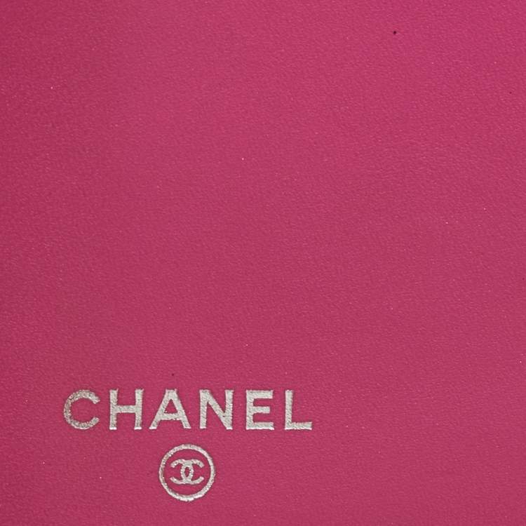 Pre Owned Chanel Pink Quilted Caviar Leather L Yen Long Wallet