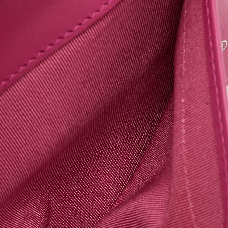 Pre Owned Chanel Pink Quilted Caviar Leather L Yen Long Wallet