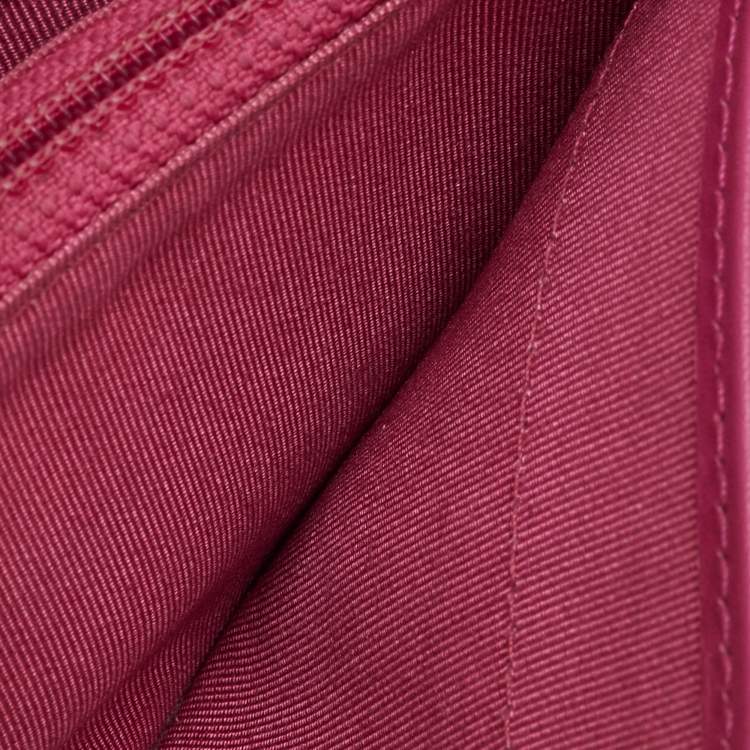 Pre Owned Chanel Pink Quilted Caviar Leather L Yen Long Wallet