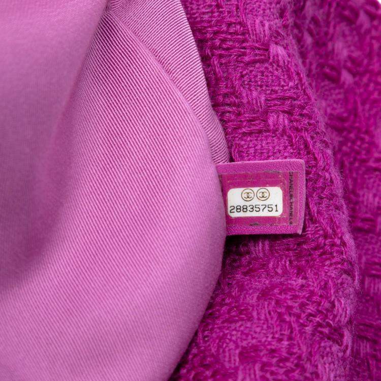 Pre Owned Chanel Purple Large Tweed 19 Flap