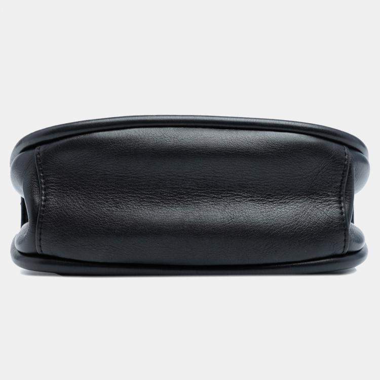 Pre Owned Chanel Black Mini Quilted Lambskin Chain Top Handle Flap