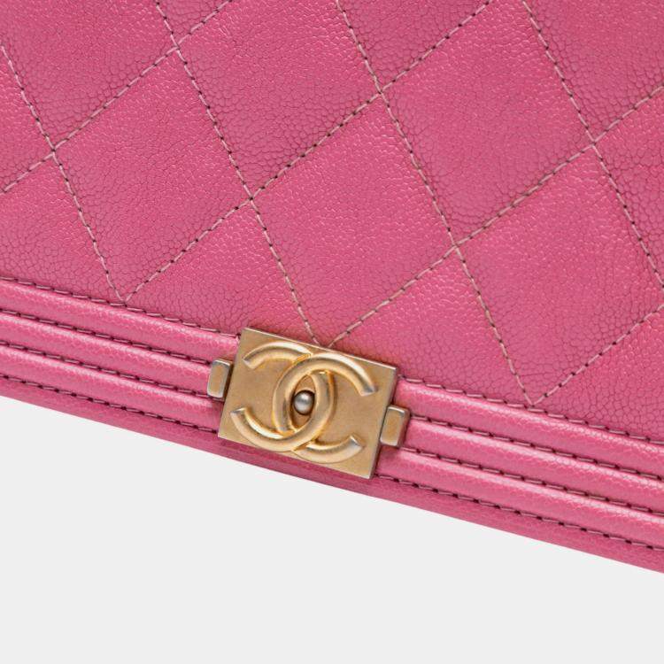 Pre Owned Chanel Small Quilted Caviar Boy Flap