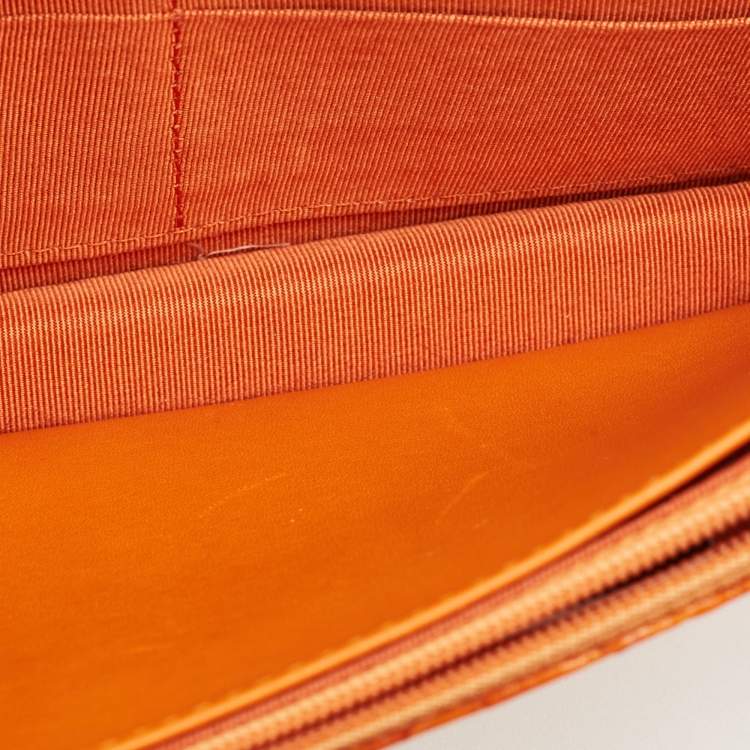 Pre Owned Chanel Orange Python WOC Bag