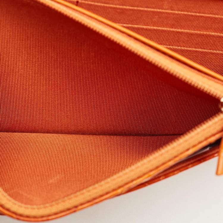 Pre Owned Chanel Orange Python WOC Bag